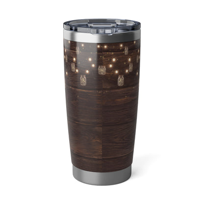 Barista Berean Study Fuel Mason Jar Lights Wood Tumbler 20oz